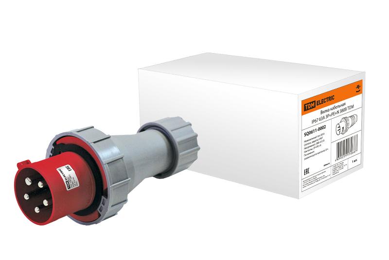 Вилка кабельная IP67 63А 3Р+РЕ+N 380В  | SQ0611-0002 | TDM — TDM ELECTRIC