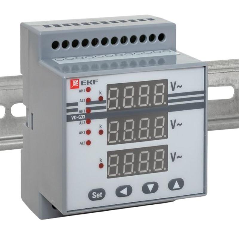 Вольтметр VM-DG33 цифровой на DIN трехфазный | vd-g33 | EKF — миниатюра 6