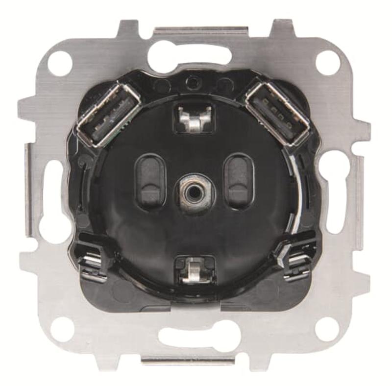 Механизм розетки SCHUKO с 2-мя USB ЗУ, 5В, 2000 мА, серия SKY | 2CLA818830A1001 | ABB — ABB