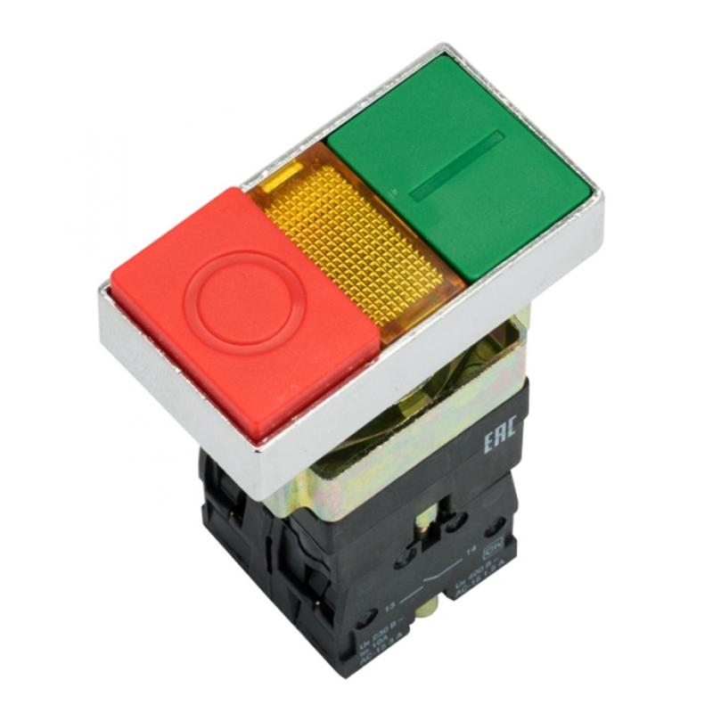 Кнопка  LAY5-BW8465 "I-O" прямоугольная 230В NO+NC EKF PROxima | pbn-bw8465 | EKF — EKF