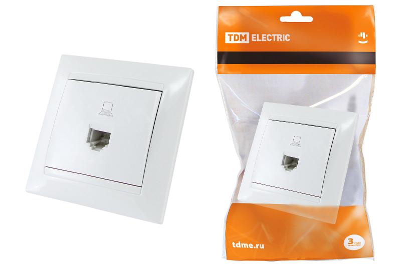 Розетка компьютерная RJ45  белая "Лама"  | SQ1815-0016 | TDM — TDM ELECTRIC