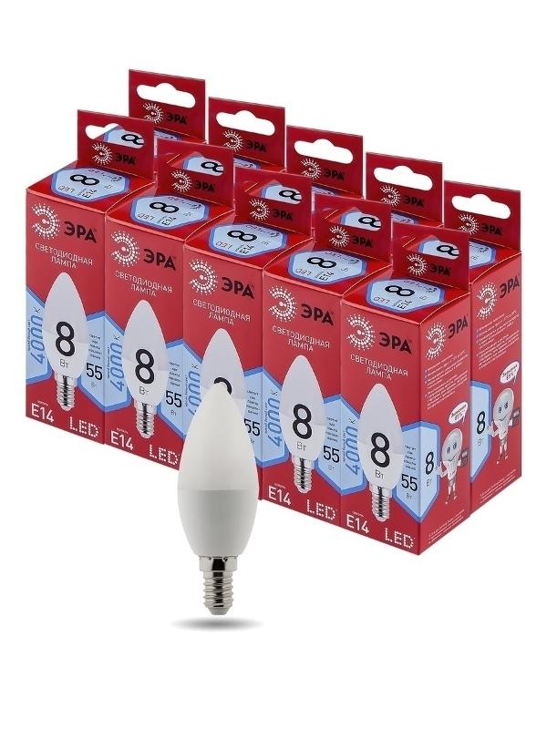 Лампа светодиодная LED B35-8W-840-E14 R (диод, свеча, 8Вт, нейтр, E14) | Б0050200 | ЭРА — миниатюра 2