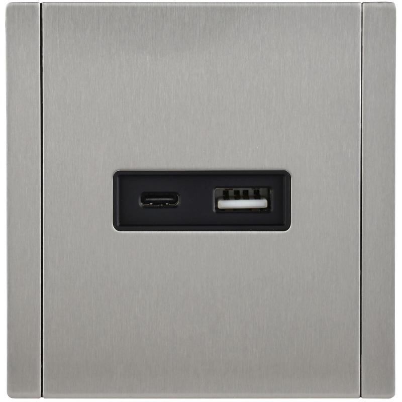 FORTE&PIANO Розетка USB A+C 3,1А FP750M металл никель  | FP-U22-D31-M-K50 | IEK — миниатюра 2