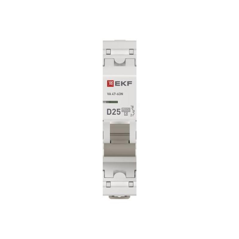 Выключатель автоматический однополюсный 25А (D) 6кА ВА 47-63N PROxima| M636125D | EKF — миниатюра 8