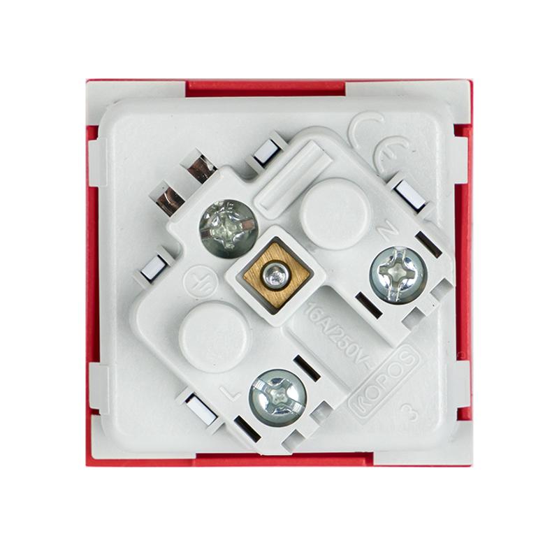 Розетка 45х45 PRO, с заземлением, красная , 45 град | E6MR16-028-70-45 | EKF — миниатюра 4