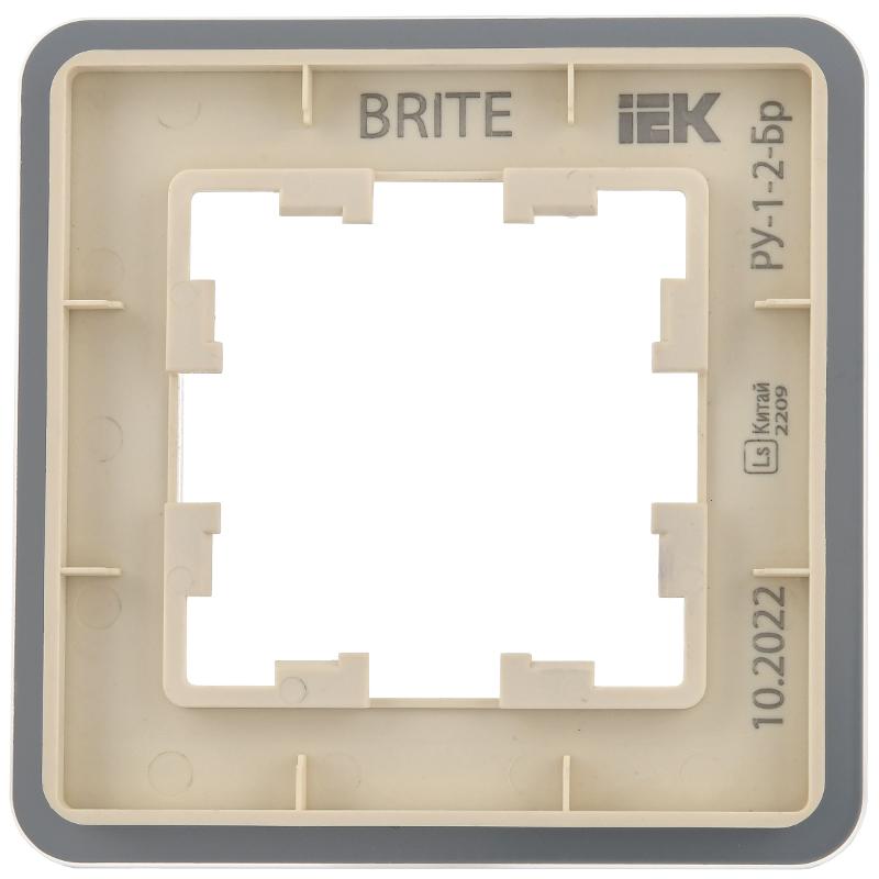BRITE Рамка 1-ая РУ-1-2-Бр стекло песчаный RE | BR-M12-G-41-K98 | IEK — миниатюра 5