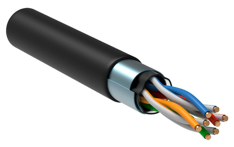 Каб. вп F/UTP, кат.5E 4х2х24AWG solid, LDPE, 305м, чер. | LC3-C5E04-339 | ITK — ITK