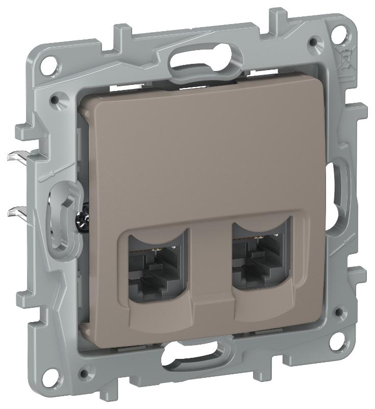 IEKETIKA Роз. комп. 2-ая RJ45 кат.6 UTP 6714541 капучино | 6714541 | IEK — IEK (ИЭК)