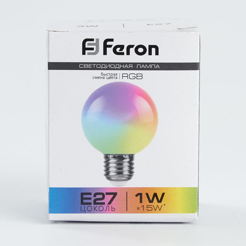 Лампа светодиодная LB-37 (1W) 230V E27 RGB для белт лайта G45 матовый быстрая смена цвета — миниатюра 4