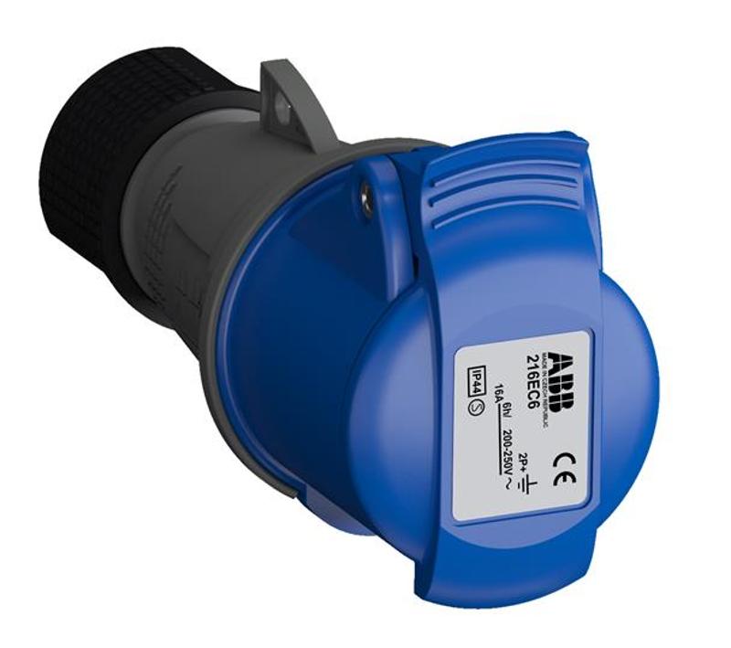 Розетка кабельная Easy&Safe 216EC6,16А,2P+E,IP44,6ч | 2CMA102003R1000 | ABB — ABB