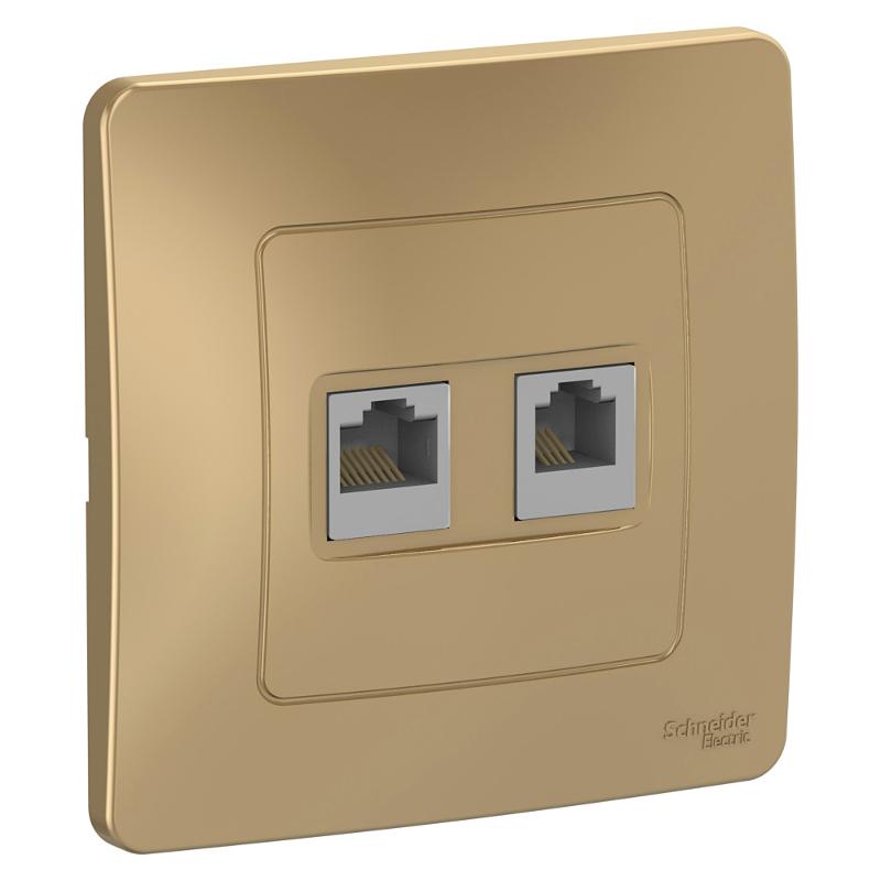 Blanca Титан С/У Розетка 2-ая КОМП/ТЛФ, RJ45+RJ11 | BLNIS045114 | SE — Systeme Electric