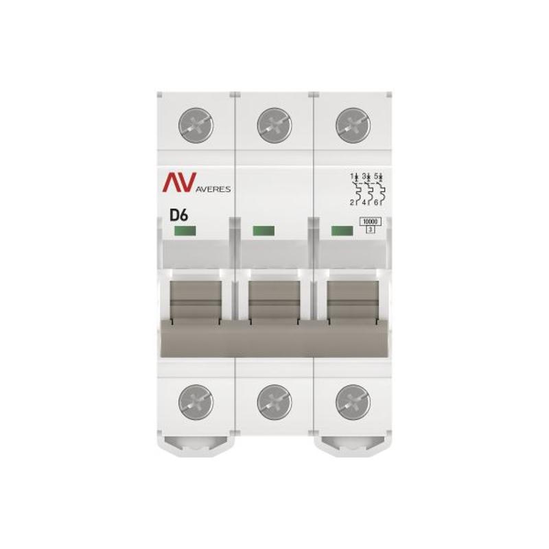 Выключатель автоматический трехполюсный AV-10 6А D 10кА AVERES | mcb10-3-06D-av | EKF — миниатюра 5