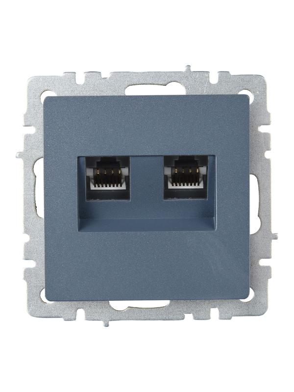 BRITE Розетка компьютерная 2-ая RJ45 кат.6 РК11-2-БрМ маренго | BR-K20-2-K35 | IEK — миниатюра 2