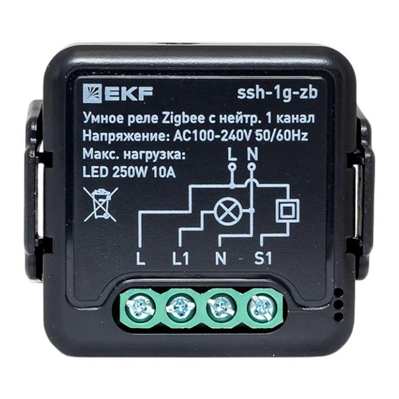 Умное реле в подрозетник 1-канальное с нейтралью Zigbee EKF Connect Select | ssh-1g-zb | EKF — миниатюра 2