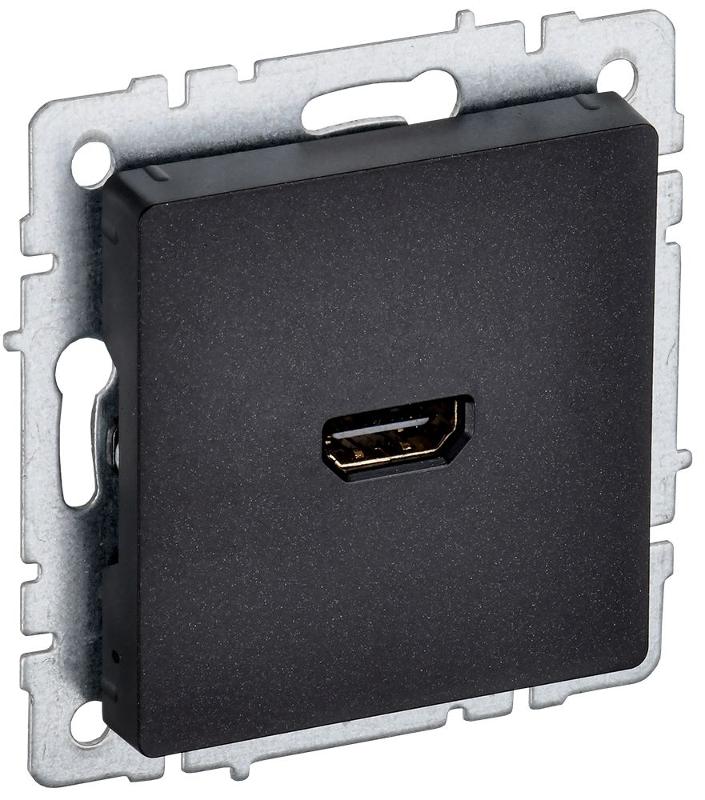 BRITE Розетка HDMI РHDMI-0-БрЧ черный  | BR-H10-K02 | IEK — миниатюра 1