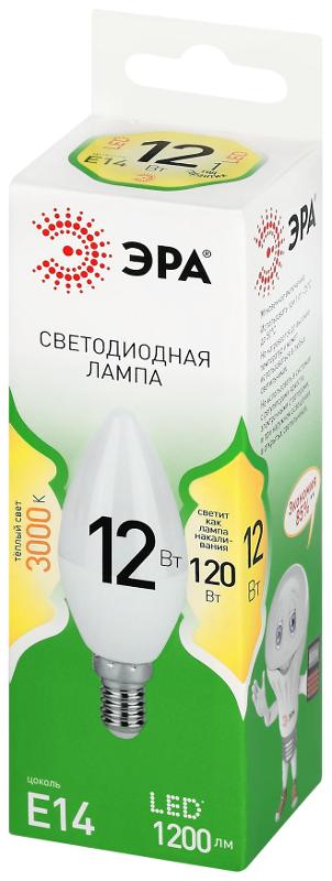 Лампа светодиодная  GREEN LINE LED B35-12W-830-E14 GL E14 12 Вт свеча теплый свет | Б0067089 | ЭРА — миниатюра 5