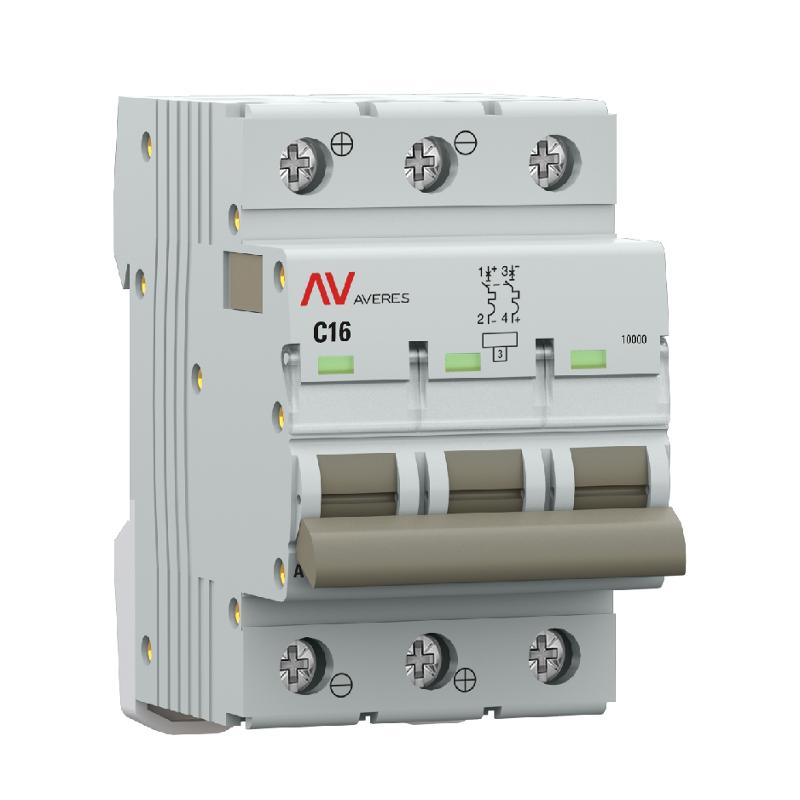Выключатель автоматический AV-10 DC 3P 16A (C) 10kA  AVERES |mcb10-DC-3-16C-av| EKF — миниатюра 5