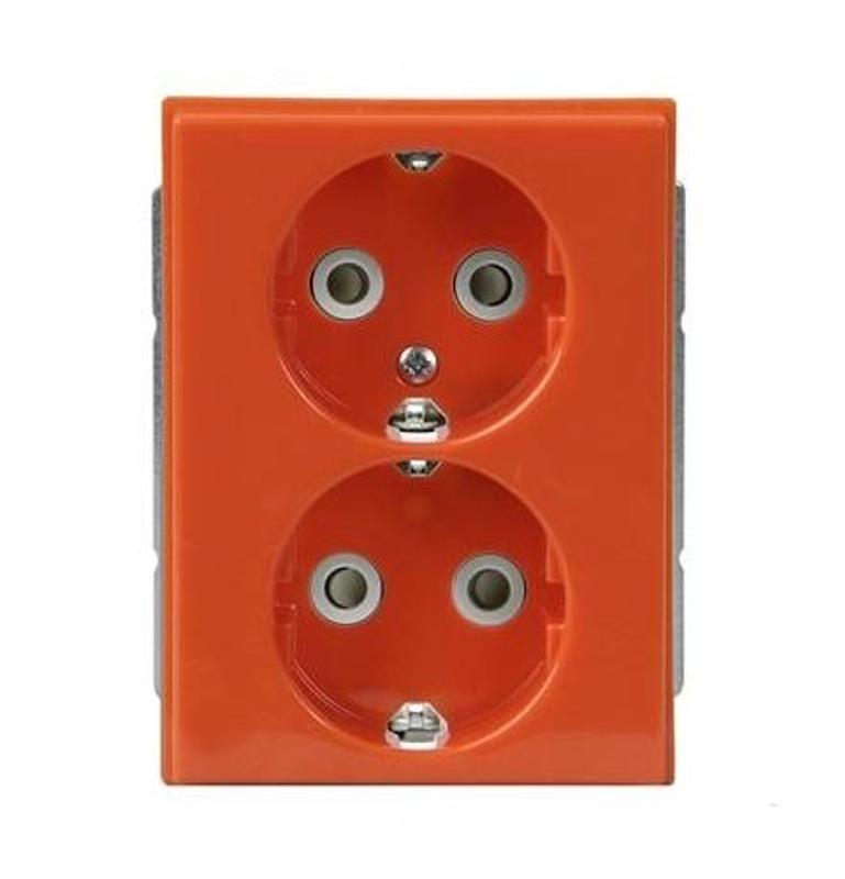 Розетка Double Shuko 16А 230В Impressivo, оранжевая, RAL2000 | 302EUC-03  | 2TKA00002963 | ABB — ABB