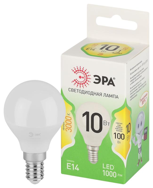Лампа светодиодная  GREEN LINE LED P45-10W-830-E14 GL E14 10 Вт шар теплый свет | Б0067065 | ЭРА — миниатюра 1