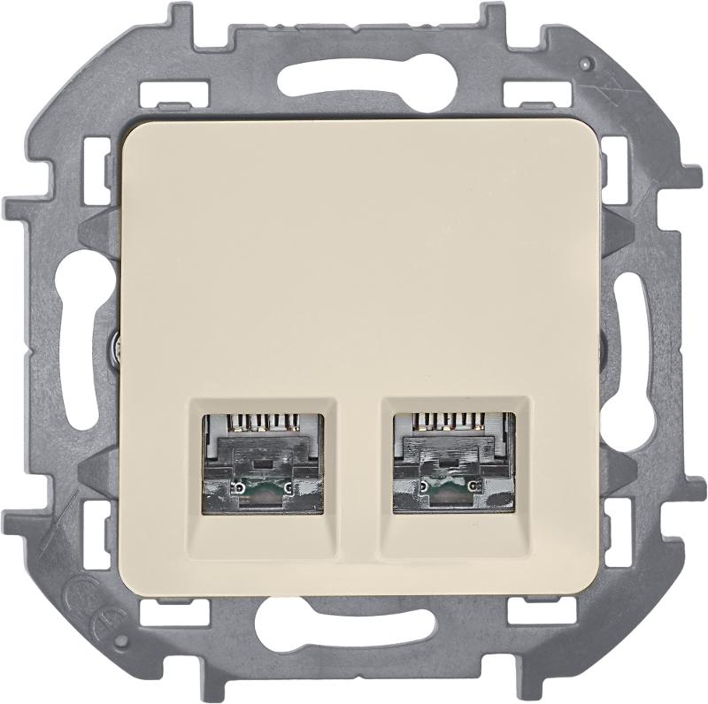 Inspiria Слоновая кость Розетка 2-ая компьютерная RJ45 С/У категория 5e UTP — миниатюра 8