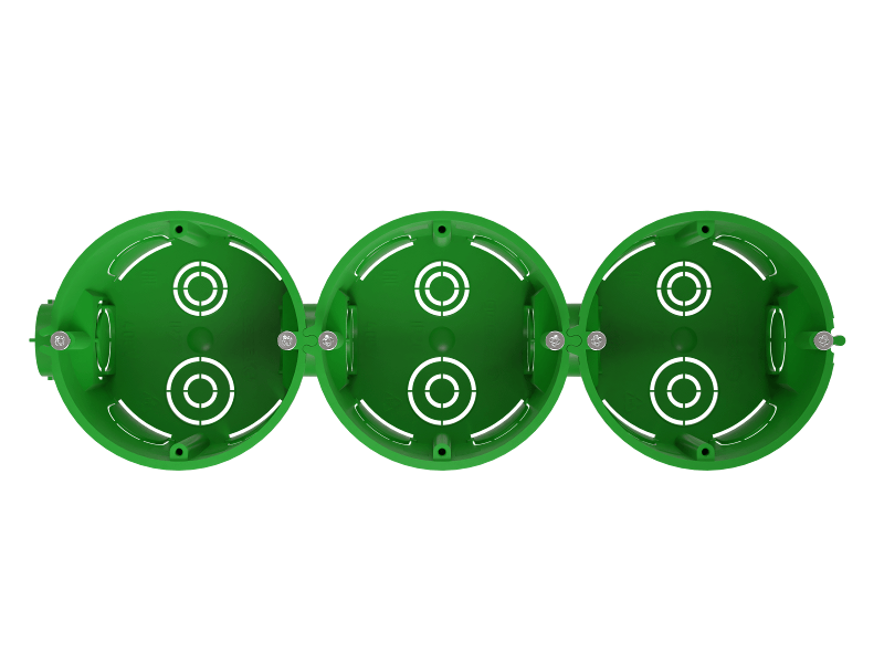 Коробка установочная  KUTS1-68-45-green зеленая 68х45мм для твердых стен с саморезами, один стыковочный узел IP20 KUTS1-68-45-green | Б0061164 | ЭРА — миниатюра 5
