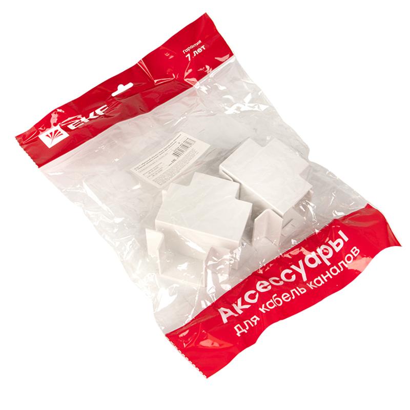 Угол T-образный (40х40) (4 шт) Plast EKF PROxima Белый|tchw-40-40x4|EKF — миниатюра 2