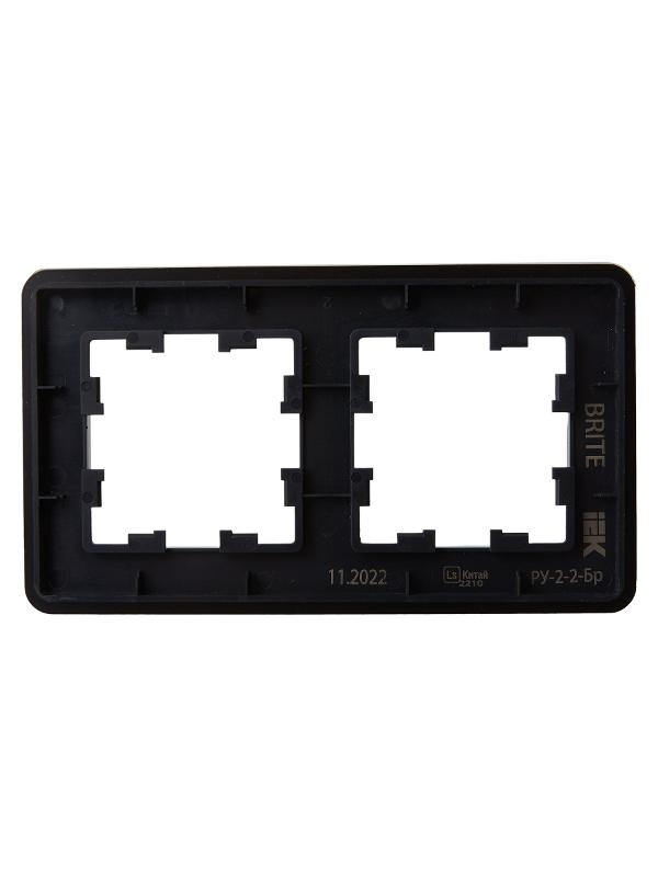 BRITE Рамка 2-ая РУ-2-2-Бр стекло черный RE | BR-M22-G-41-K02 | IEK — миниатюра 3