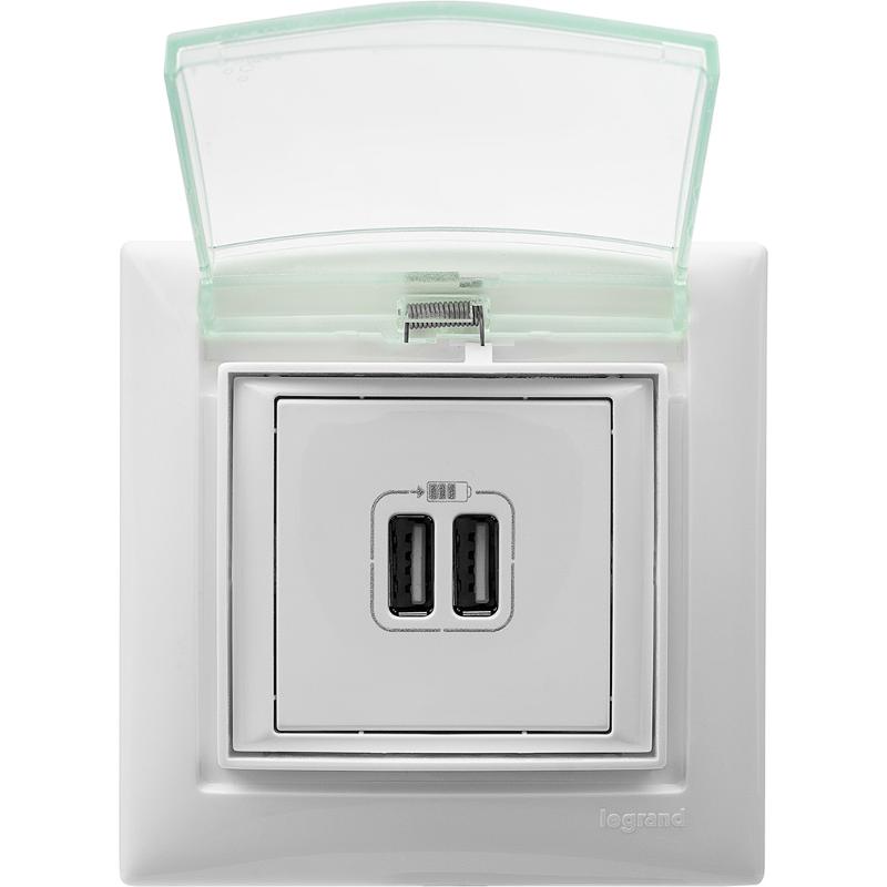 Valena Белый Розетка 2-ая USB — миниатюра 12