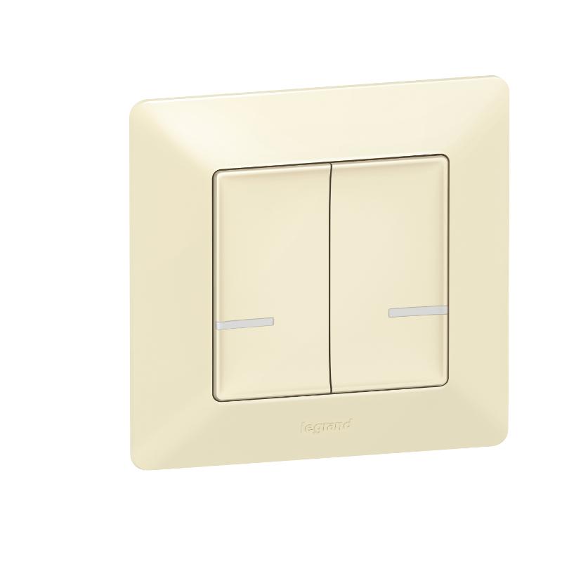 Выключатель Умный беспроводной 2-кл. Valena Life сл. кость Netatmo | 752287 | Legrand — Legrand