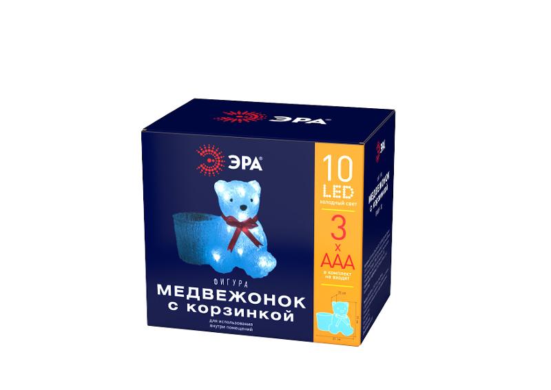 Фигура светодиодная  Медвежонок с корзинкой, 3АА  ENIOF - 12   (12/48) | Б0047974 | ЭРА — миниатюра 5