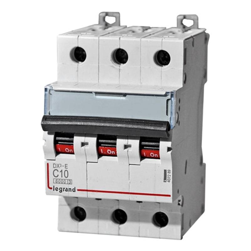 Выключатель автоматический трехполюсный DX3-E 6000 10А C 6кА — миниатюра 2