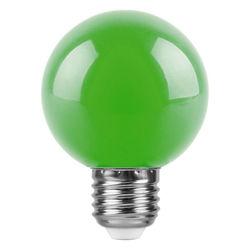 Лампа светодиодная для белт лайта LB-371 (3W) 230V E27 зеленый G60 | 25907 | FERON — миниатюра 1