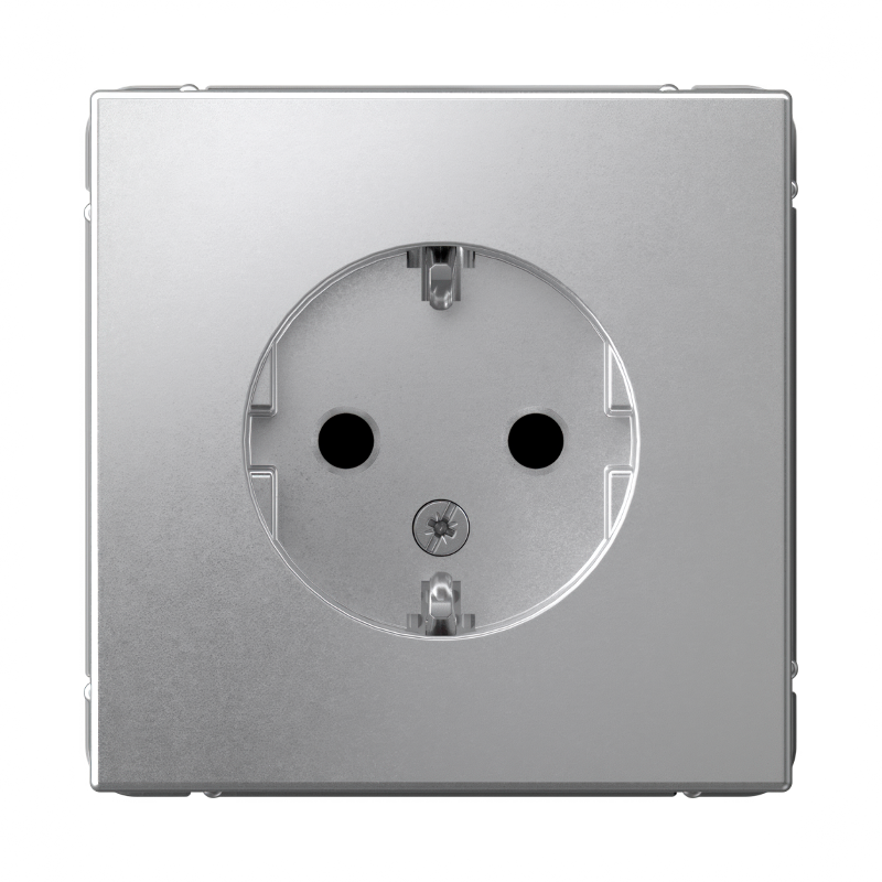 ArtGallery Алюминий Розетка с заземлением, со шторками, 16А, механизм | GAL000345 | SE — Systeme Electric