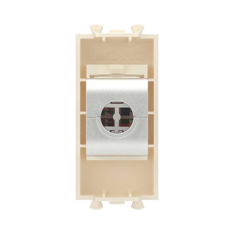 Компьютерная розетка RJ-45 без шторки модульная, кат.5е экранированная, "Avanti", "Ванильная дымка", 1 модуль | 4405761 | DKC — миниатюра 4