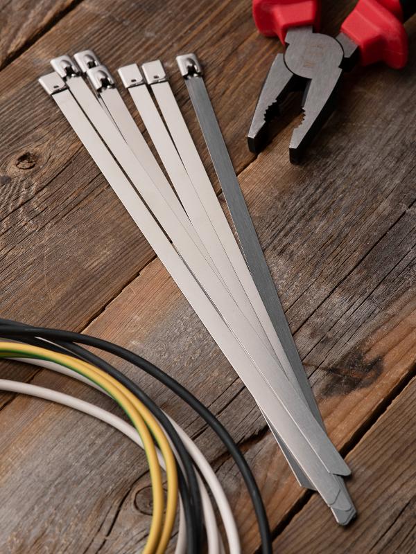 Хомут AISI 304 из нержавеющей стали, 7.9x260 (100 шт.) FlexLock PROxima|plc-fl-tss-304-7.9x260|EKF — миниатюра 4