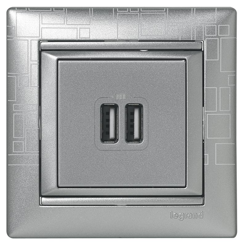 Valena Алюминий Розетка 2-ая USB — миниатюра 5