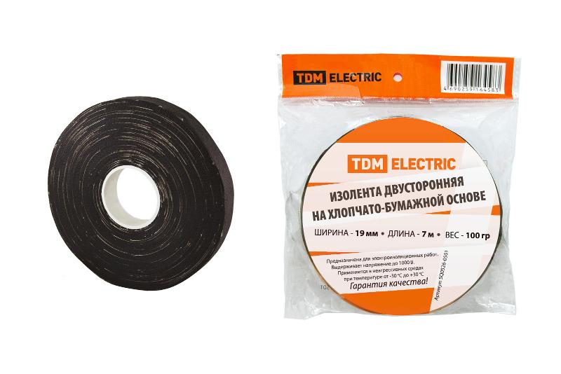 Изолента ХБ 19ммх7м двусторонняя (100 г) | SQ0526-0501 | TDM — TDM ELECTRIC