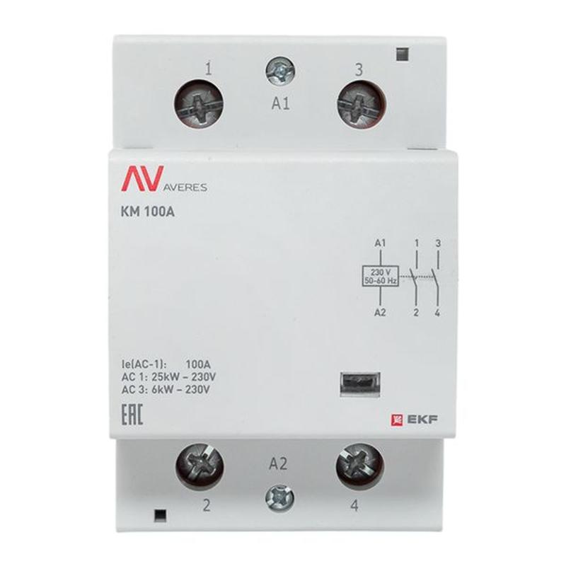 Контактор модульный КМ 100А 2NО 230VAC (3 мод.) AVERES | km-av-3-100-20-230V | EKF — миниатюра 3