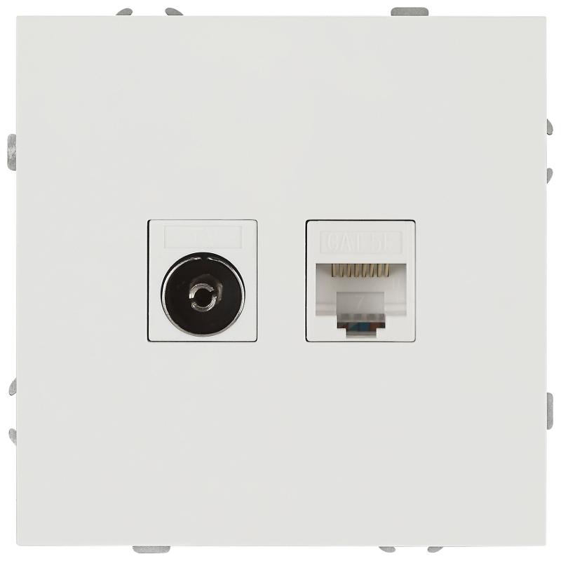 Розетка Galaxy 15-3110-08 комбинированная RJ45+TV IP20 белый матовый | Б0070790 | ЭРА — ЭРА (Энергия света)