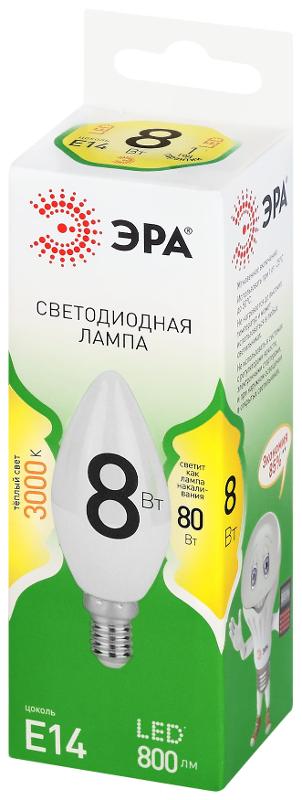 Лампа светодиодная  GREEN LINE LED B35-8W-830-E14 GL E14 8 Вт свеча теплый свет | Б0067133 | ЭРА — миниатюра 5
