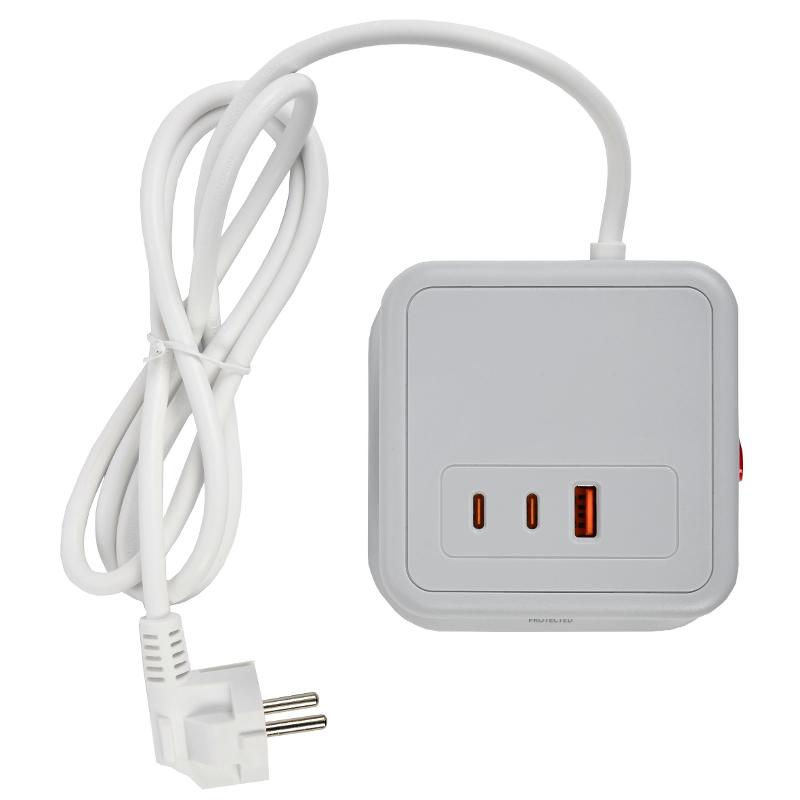 DOMINIC Удлинитель У08K 1,5м 3х1мм2 USB A+C 20Вт сер | DN-YP30-16-08-01-ZKU-K41 | IEK — миниатюра 6