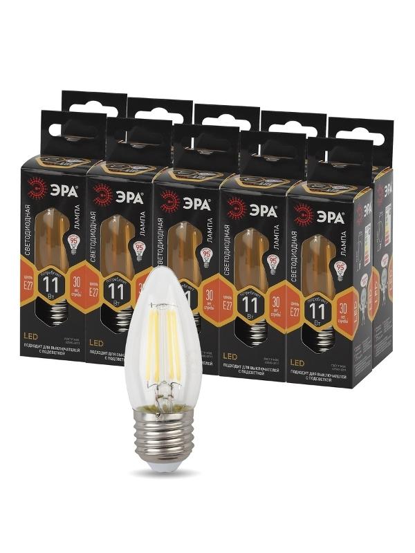 Лампа светодиодная F-LED B35-11w-827-E27 (филамент, свеча, 11Вт, тепл, E27) | Б0046986 | ЭРА — миниатюра 5