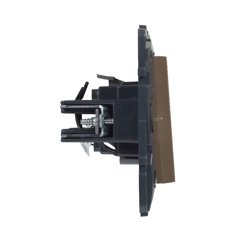 STRUCTURA Выключатель 1-клавишный с подсв/инд 10А безвинтовое крепление шампань — миниатюра 2