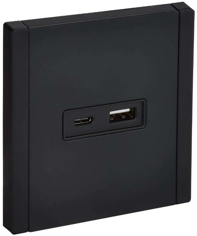 FORTE&PIANO Розетка USB A+C 18Вт FP151M черный  | FP-U22-018-M-K02 | IEK — фото 1 | Sento