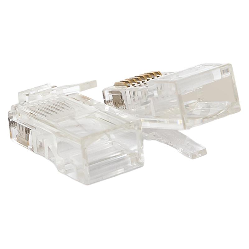 Коннектор RJ-45 TERACOM неэкранированный 8P8C Cat.5E универсальный (упак.50шт) | TRC-PLUG-5EUTP-50 | EKF — миниатюра 2