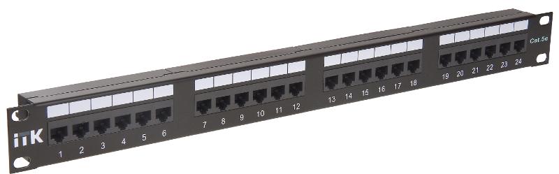 Патч-панель 1U кат.5Е UTP 24 порта (Dual IDC) | PP24-1UC5EU-D05 | ITK — ITK