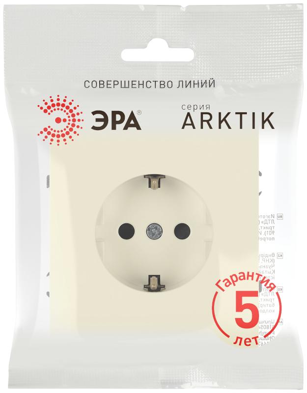 Розетка Arktik 16-2101-02 с заземлением 2P+E Schuko 16А-250В слоновая кость | Б0070415 | ЭРА — миниатюра 2