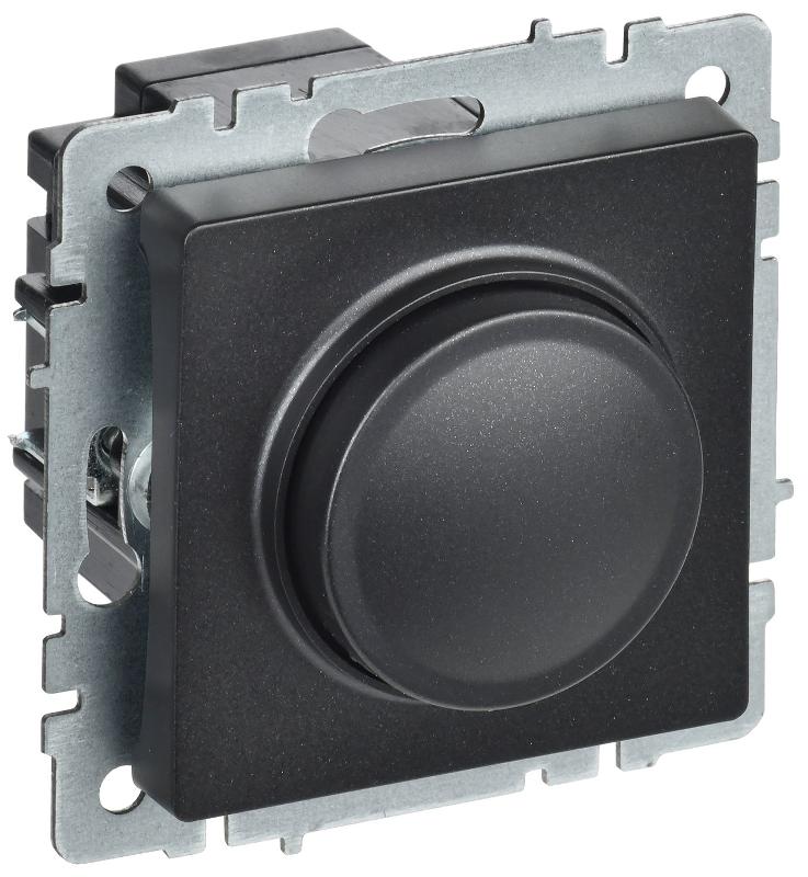 BRITE Светорегулятор поворотно-нажимной 600Вт СС10-1-0-БрЧ черный  | BR-D20-0600-K02 | IEK — миниатюра 1