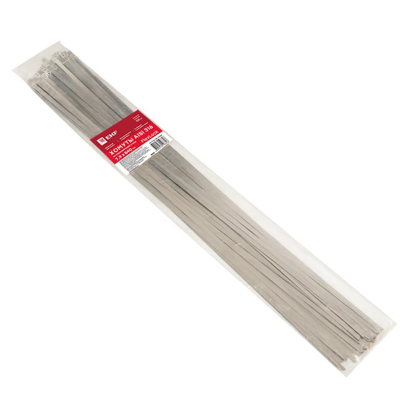 Хомут AISI 316 из нержавеющей стали, 7.9x840 (100 шт.) FlexLock PROxima|plc-fl-tss-316-7.9x840|EKF — миниатюра 3