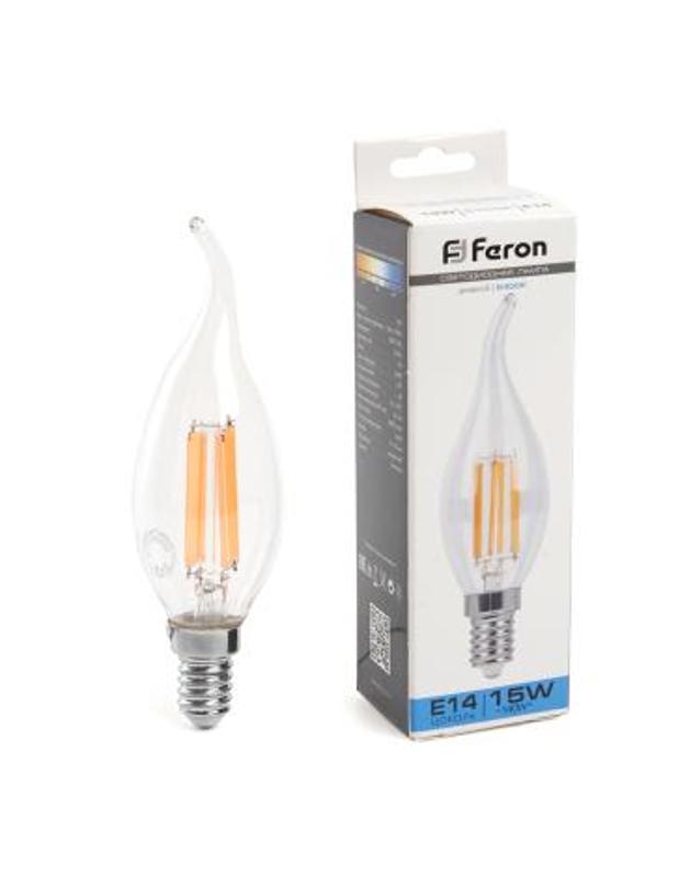 Лампа светодиодная, (15W) 230V E14 6400K прозрачная, LB-718 | 38264 | FERON — Feron